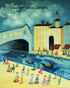 Un pomeriggio di Carnevale olio su tela100x80 cm