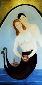 Amore Veneziano olio su tela 120x60 cm